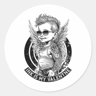 Grappig Tattoo Valentijnsdag inkt is mijn Valentij Ronde Sticker