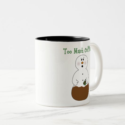 Grappig te veel Coffee Snowman Mok (Voorkant rechts)