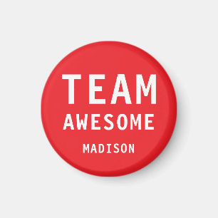 Grappig Team Geweldig Felrood Gepersonaliseerde Na Magneet