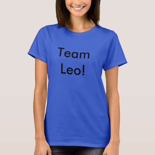 Grappig 'Team Leo'. T-shirt (Voorkant)