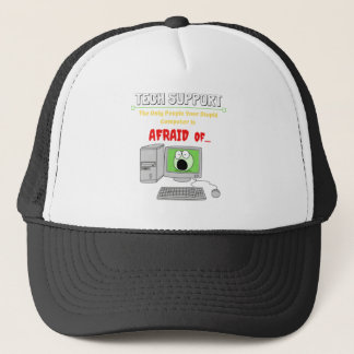 Grappig technische ondersteuning, stuitende comput trucker pet