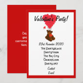 Grappig teddybeer valentijnen feest kaart (Voorkant / Achterkant)