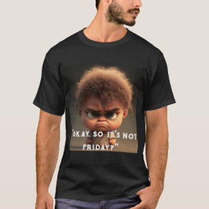 Grappig tekenfilm Black T-Shirt, sarcasme T-shirt