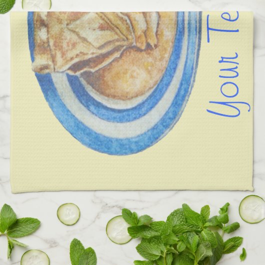 grappig tekenfilm blauw pet en appeltaart theedoek (Gevouwen)