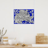 Grappig tekenfilmfiguren fantasie tekenen poster (Keuken)