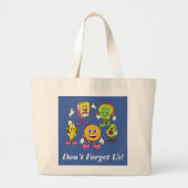 Grappig tekenfilmmateriaal grote tote bag (Voorkant)