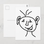 Grappig tekengezicht briefkaart (Voorkant / Achterkant)