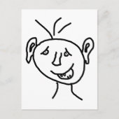 Grappig tekengezicht briefkaart (Voorkant)