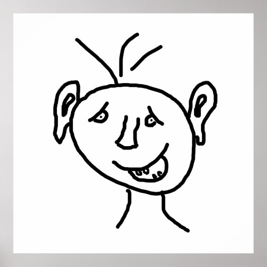 Grappig tekengezicht poster (Voorkant)