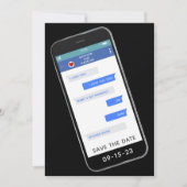 Grappig tekstbericht dat de datum bewaart save the date (Voorkant)