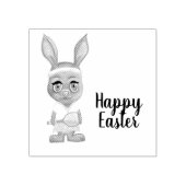 Grappig Tennis Bunny Pasen Custom Happy Pasen Rubberstempel (Afrduk)