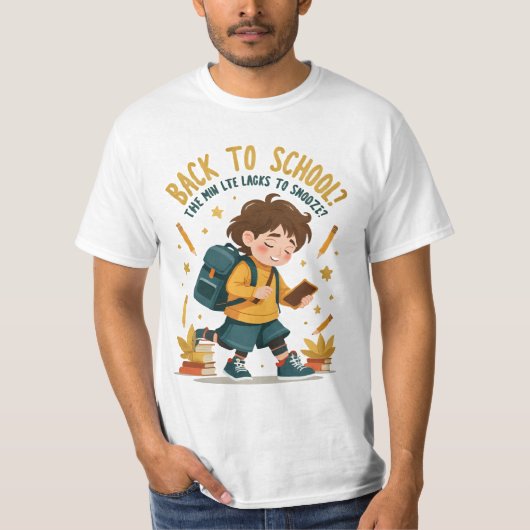 Grappig Terug naar School Cartoon T-shirt - Studen (Voorkant)