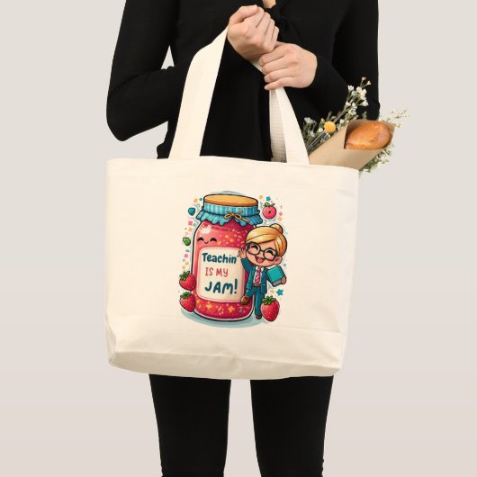 Grappig Terug naar school Leraar Pun Grote Tote Bag (Voorkant (product))