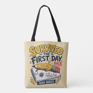 Grappig terug naar school lerarenshirt draagtas