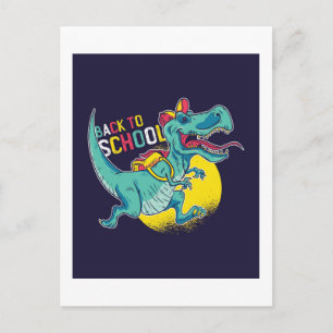 Grappig Terug naar School T-Rex Dinosaur Tiener Ca Briefkaart