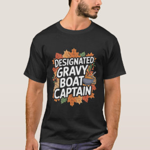 Grappig Thanksgiving-eten - sausbootkapitein T-shirt