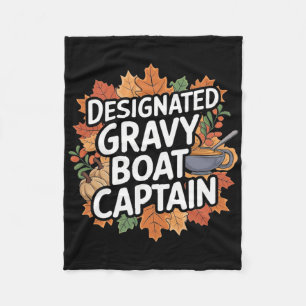 Grappig Thanksgiving-eten - schipper van de sausko Fleece Deken