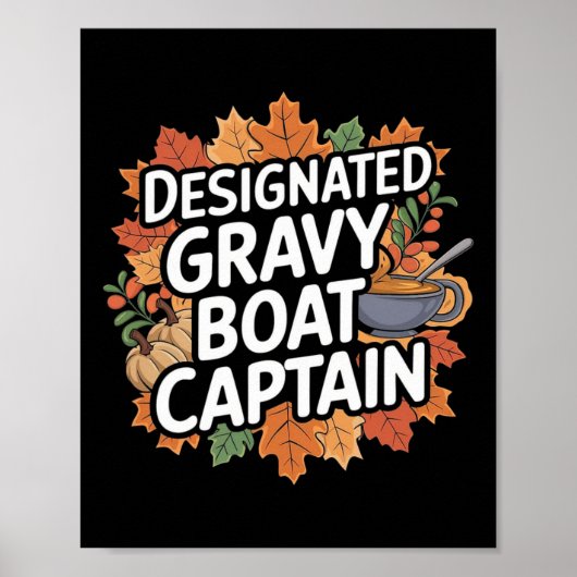 Grappig Thanksgiving-eten - schipper van de sausko Poster (Voorkant)