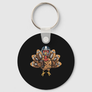 Grappig Thanksgiving Football Turkije Shirt Turkij Sleutelhanger