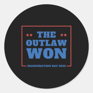 Grappig The Outlaw Won 2025 Trump Squad Republikei Ronde Sticker