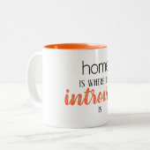 Grappig "Thuis is waar de Introvert is" Quote Mok (Voorkant links)