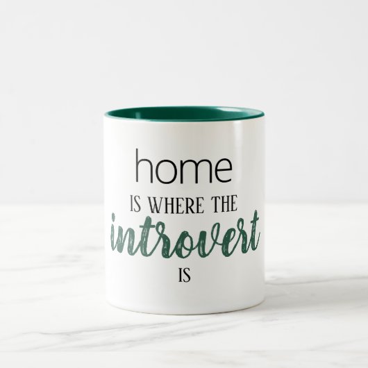 Grappig "Thuis is waar de Introvert is" Quote Mok (Center)