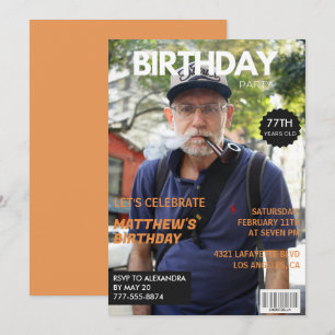 Grappig tijdschrift Redactionele foto 77ste verjaa Kaart