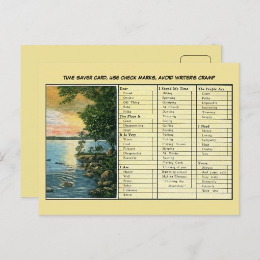 Grappig tijdspaarder voor luie mensen briefkaart (Voorkant / Achterkant)