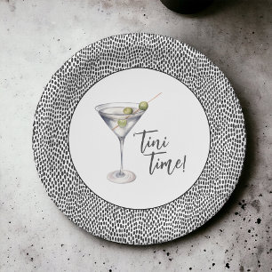 Grappig 'Tini tijd Martini cocktail party Papieren Bordje
