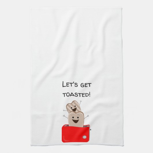 Grappig toast ontwerp theedoek (Verticaal)