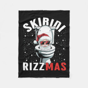 Grappig Toilet Santa Skibidi Rizzmas Witte Olifant Fleece Deken