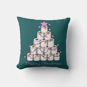 Grappig Toiletpapier Kerstboom Schattige Kleurrijk Kussen
