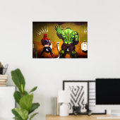 Grappig, toiletpapier, superheld, hero, humor poster (Thuiskantoor)