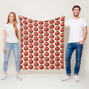 Grappig Tomatenpatroon - Cartoon Vegetable Art Fleece Deken