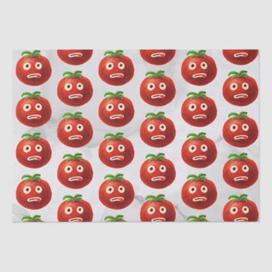 Grappig Tomatenpatroon - Cartoon Vegetable Art Tissuepapier (Voorkant)