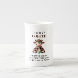 Grappig "Touch My Coffee" Koe Porselein Kop