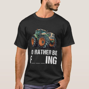 Grappig Tractor Boer Shirt Ik zou liever landbouw