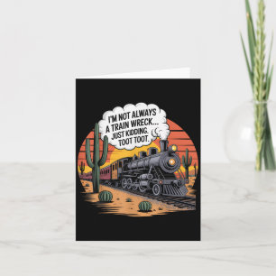 Grappig treinwrak maakt een grapje over Toot Toot Kaart
