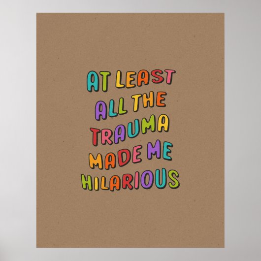 Grappig trendy regenboog esthetisch Poster (Voorkant)