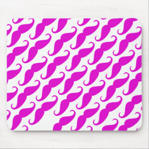 Grappig trendy roze neon snor patroon muismat