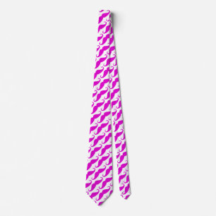 Grappig trendy roze neon snor patroon stropdas