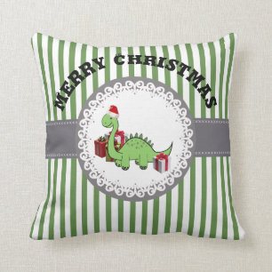 Grappig Trendy schattige Kerstman dinosaurus kerst Kussen