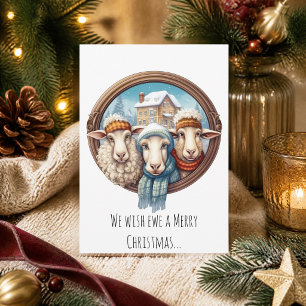 Grappig trio schapen - Mooie kerstkaart