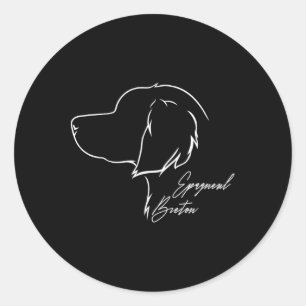 Grappig Trots Epagneul Breton Profiel Hond Mama Hu Ronde Sticker