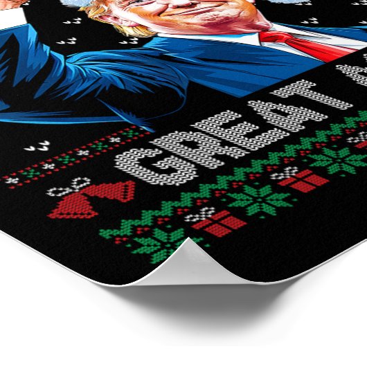 Grappig Trump 2024 Maak Kerstmis weer geweldig Lel Poster (Hoek)