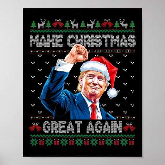 Grappig Trump 2024 Maak Kerstmis weer geweldig Lel Poster (Voorkant)