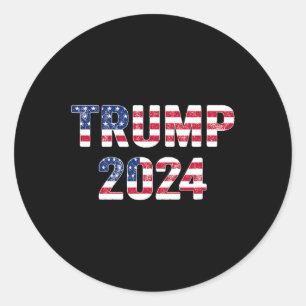 Grappig Trump 2024 Verkiezingsgeschenk Mannen Vro Ronde Sticker