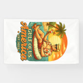  Grappig Trump Amerika's Golf 2025 Spandoek (Horizontaal)