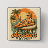  Grappig Trump Amerika's Golf 2025 Vierkante Button 5,1 Cm (Voorkant)