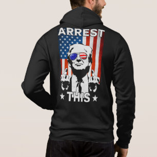 Grappig Trump arresteer deze Amerikaanse vlag Trum Hoodie